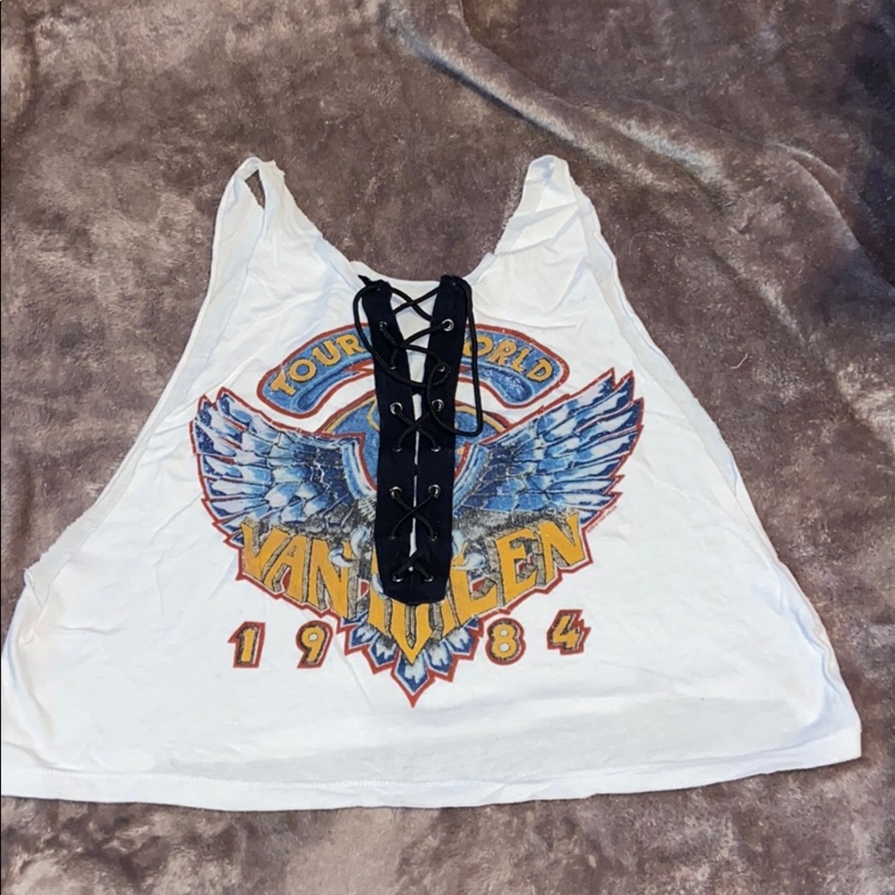 Custom cut Van Halen 1984 World Tour crop Tank